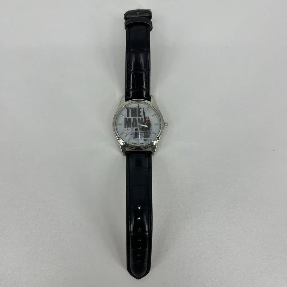 WWE Becky Lynch The Man Watch‎ Men's Size Black Leather Band Game Time New
